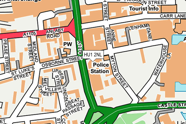 HU1 2NL map - OS OpenMap – Local (Ordnance Survey)