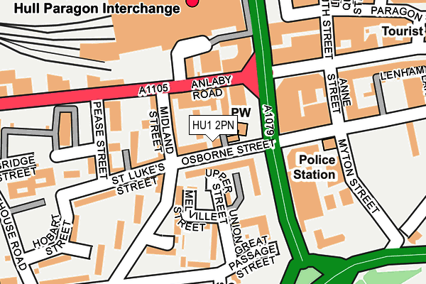 HU1 2PN map - OS OpenMap – Local (Ordnance Survey)