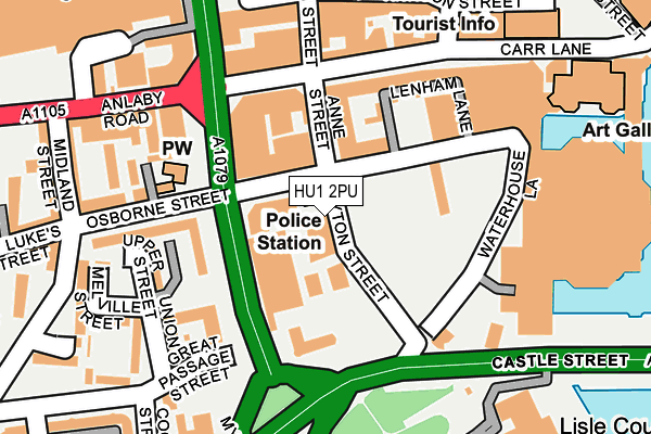 HU1 2PU map - OS OpenMap – Local (Ordnance Survey)