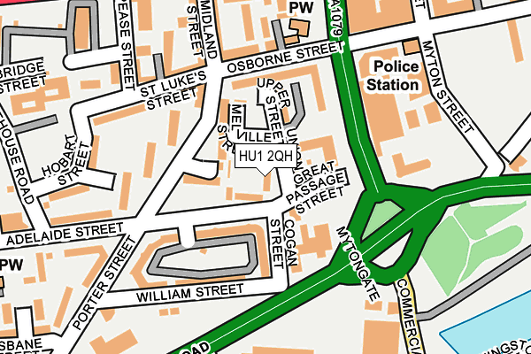 HU1 2QH map - OS OpenMap – Local (Ordnance Survey)