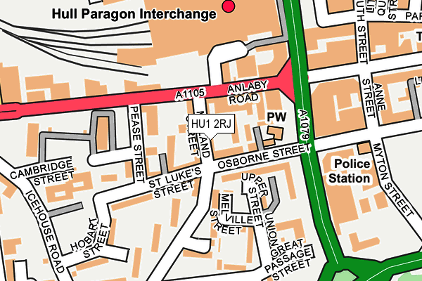 HU1 2RJ map - OS OpenMap – Local (Ordnance Survey)