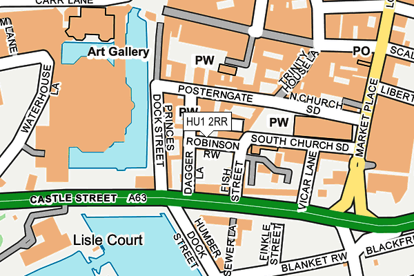 HU1 2RR map - OS OpenMap – Local (Ordnance Survey)