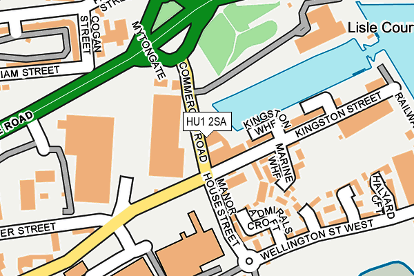 HU1 2SA map - OS OpenMap – Local (Ordnance Survey)