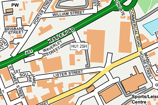 HU1 2SH map - OS OpenMap – Local (Ordnance Survey)