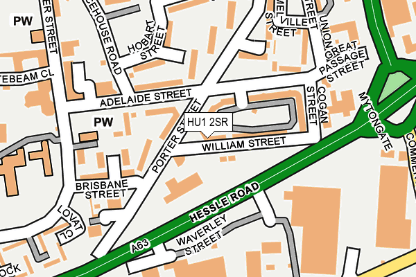 HU1 2SR map - OS OpenMap – Local (Ordnance Survey)