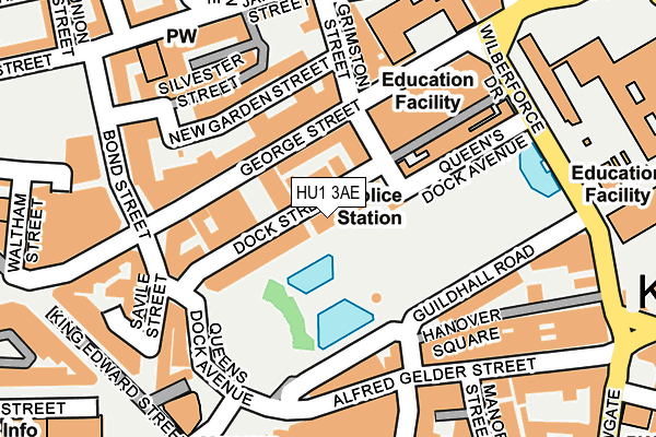 HU1 3AE map - OS OpenMap – Local (Ordnance Survey)