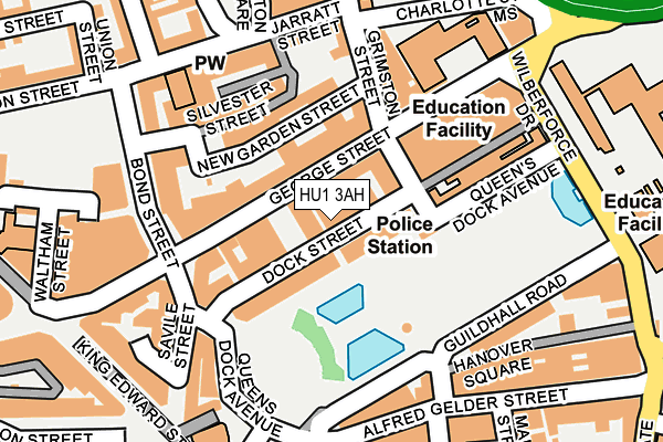 HU1 3AH map - OS OpenMap – Local (Ordnance Survey)