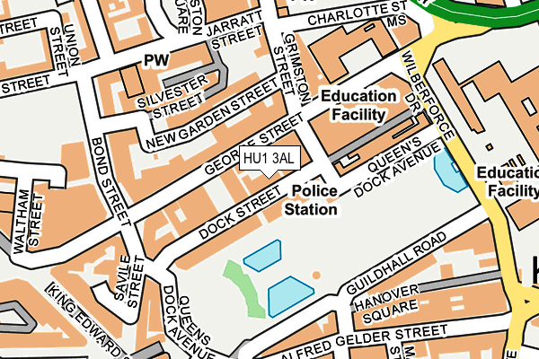 HU1 3AL map - OS OpenMap – Local (Ordnance Survey)