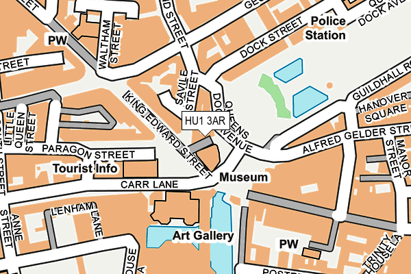 HU1 3AR map - OS OpenMap – Local (Ordnance Survey)