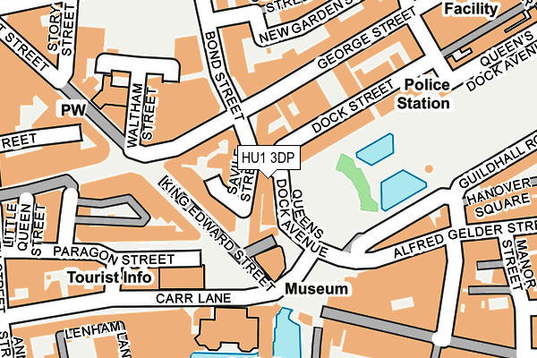 HU1 3DP map - OS OpenMap – Local (Ordnance Survey)