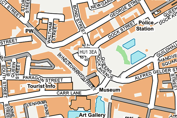 HU1 3EA map - OS OpenMap – Local (Ordnance Survey)