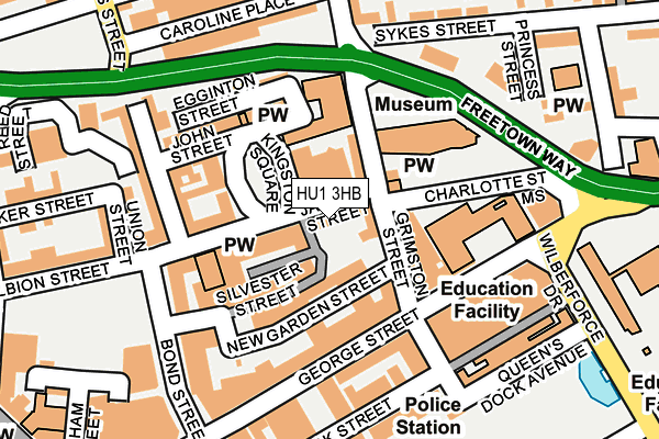 HU1 3HB map - OS OpenMap – Local (Ordnance Survey)