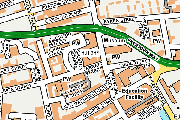 HU1 3HF map - OS OpenMap – Local (Ordnance Survey)