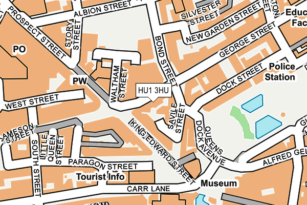 HU1 3HU map - OS OpenMap – Local (Ordnance Survey)