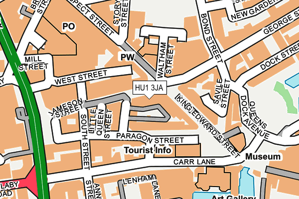HU1 3JA map - OS OpenMap – Local (Ordnance Survey)