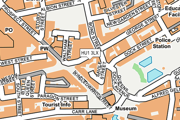 HU1 3LX map - OS OpenMap – Local (Ordnance Survey)