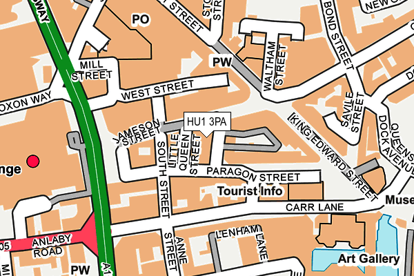 HU1 3PA map - OS OpenMap – Local (Ordnance Survey)