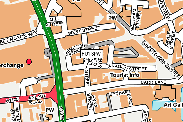 HU1 3PW map - OS OpenMap – Local (Ordnance Survey)