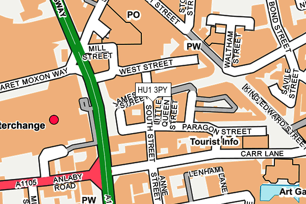 HU1 3PY map - OS OpenMap – Local (Ordnance Survey)