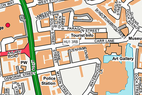 HU1 3RB map - OS OpenMap – Local (Ordnance Survey)