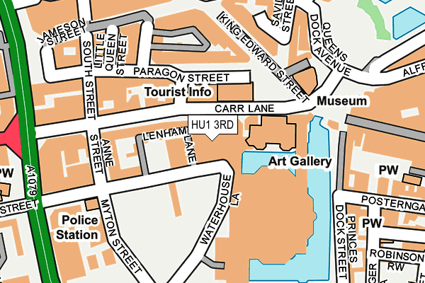 HU1 3RD map - OS OpenMap – Local (Ordnance Survey)