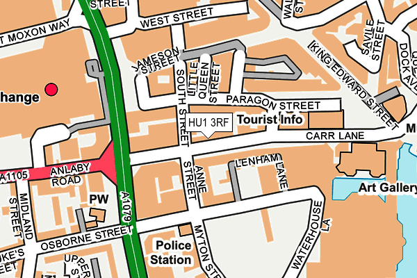 HU1 3RF map - OS OpenMap – Local (Ordnance Survey)