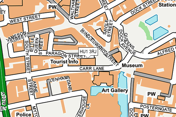 HU1 3RJ map - OS OpenMap – Local (Ordnance Survey)