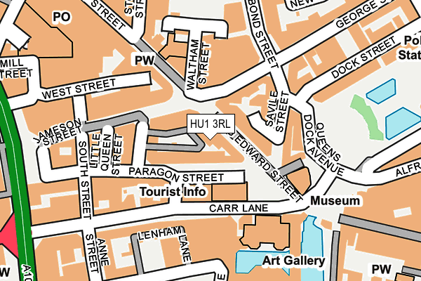 HU1 3RL map - OS OpenMap – Local (Ordnance Survey)