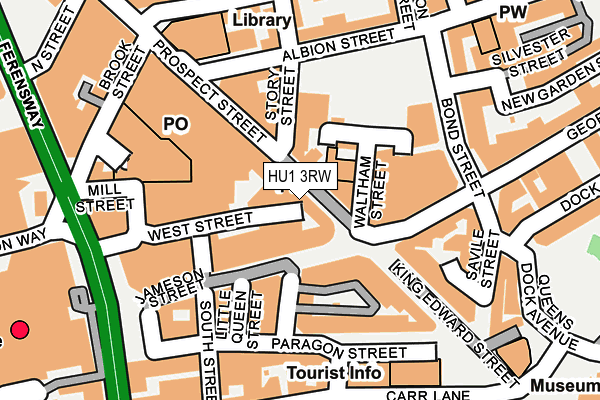 HU1 3RW map - OS OpenMap – Local (Ordnance Survey)