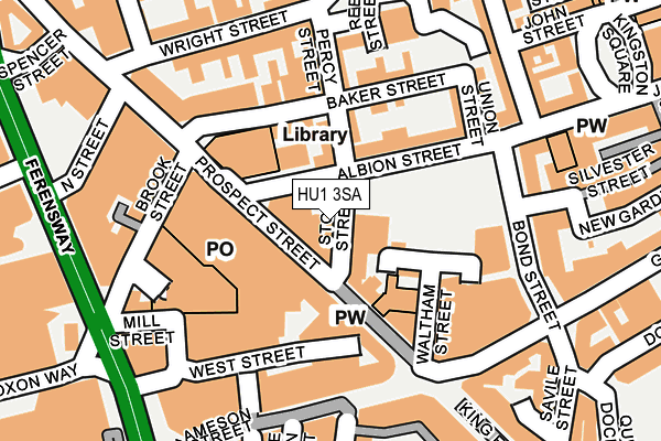 HU1 3SA map - OS OpenMap – Local (Ordnance Survey)