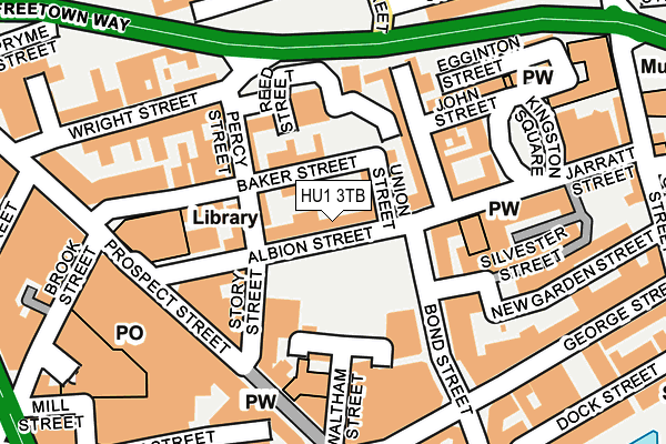 HU1 3TB map - OS OpenMap – Local (Ordnance Survey)