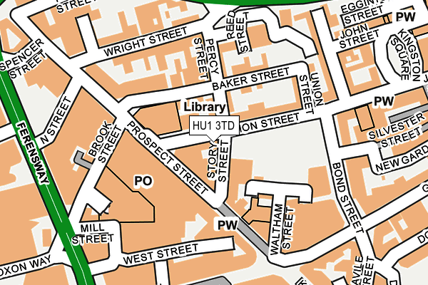 HU1 3TD map - OS OpenMap – Local (Ordnance Survey)