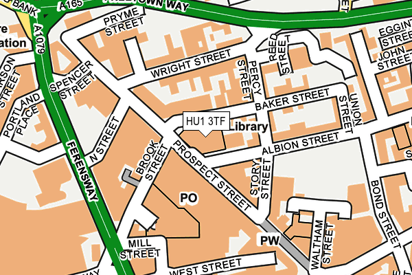 HU1 3TF map - OS OpenMap – Local (Ordnance Survey)