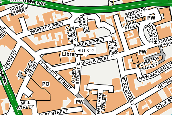 HU1 3TG map - OS OpenMap – Local (Ordnance Survey)