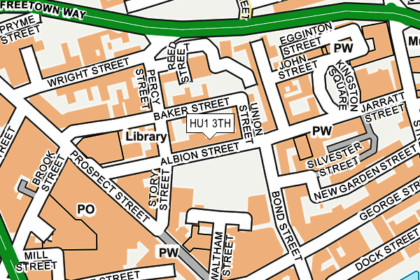 HU1 3TH map - OS OpenMap – Local (Ordnance Survey)