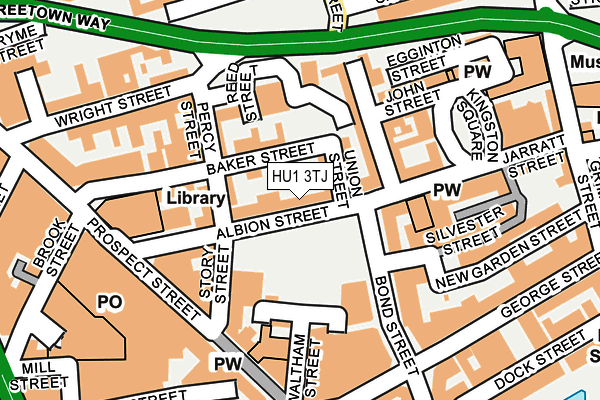 HU1 3TJ map - OS OpenMap – Local (Ordnance Survey)