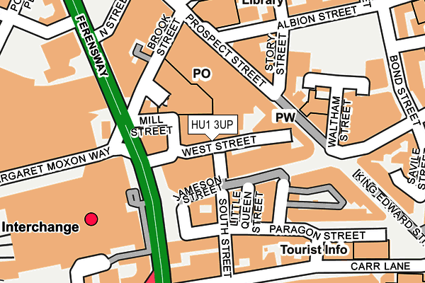 HU1 3UP map - OS OpenMap – Local (Ordnance Survey)