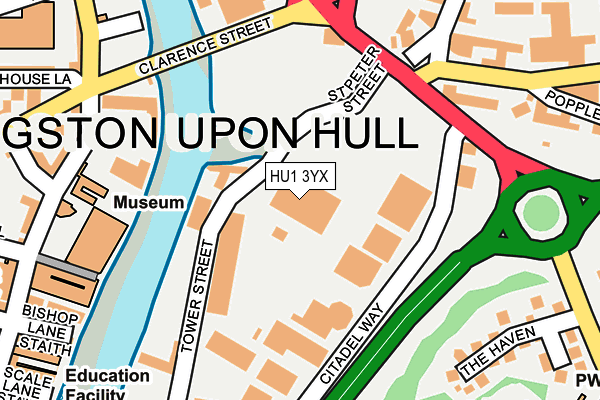 HU1 3YX map - OS OpenMap – Local (Ordnance Survey)