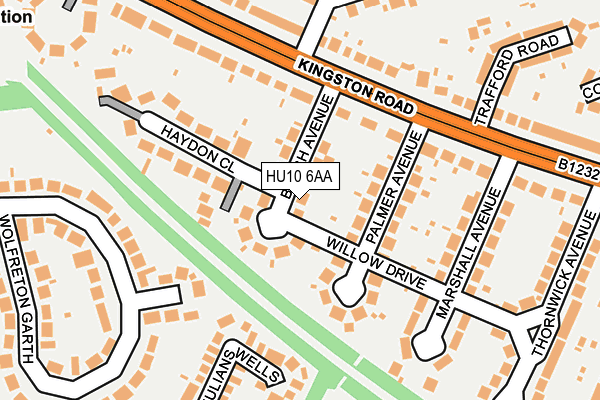 HU10 6AA map - OS OpenMap – Local (Ordnance Survey)