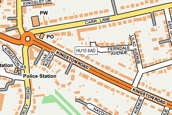 HU10 6AD map - OS OpenMap – Local (Ordnance Survey)