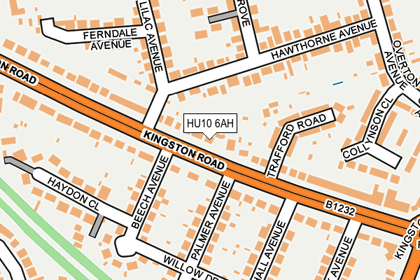HU10 6AH map - OS OpenMap – Local (Ordnance Survey)