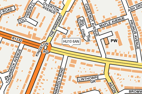 HU10 6AN map - OS OpenMap – Local (Ordnance Survey)