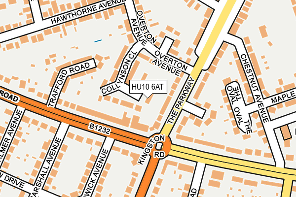 HU10 6AT map - OS OpenMap – Local (Ordnance Survey)
