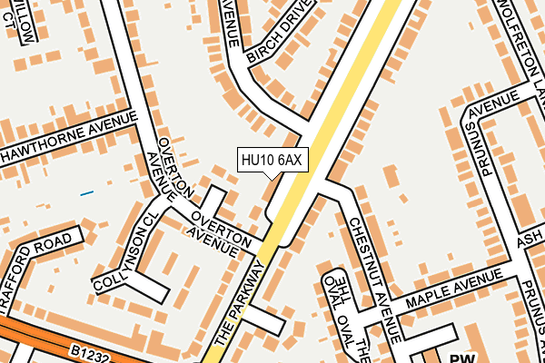 HU10 6AX map - OS OpenMap – Local (Ordnance Survey)