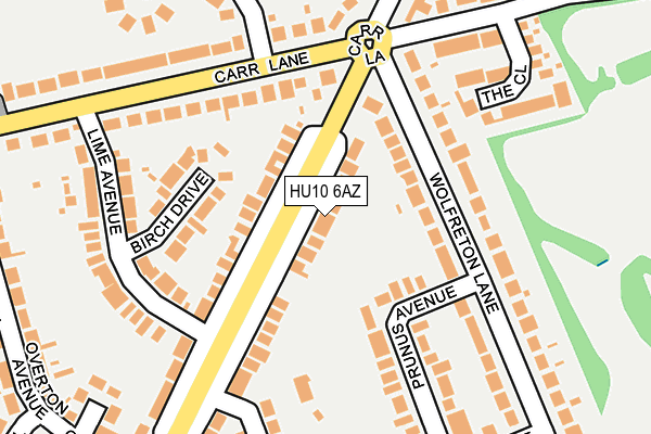 HU10 6AZ map - OS OpenMap – Local (Ordnance Survey)