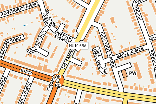 HU10 6BA map - OS OpenMap – Local (Ordnance Survey)