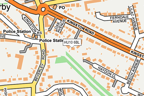 HU10 6BL map - OS OpenMap – Local (Ordnance Survey)