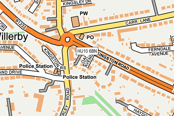 HU10 6BN map - OS OpenMap – Local (Ordnance Survey)