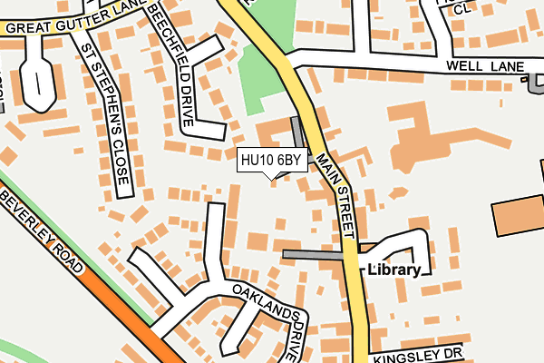 HU10 6BY map - OS OpenMap – Local (Ordnance Survey)
