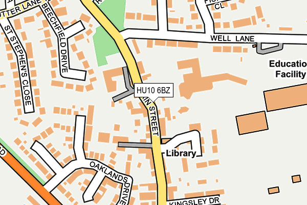 HU10 6BZ map - OS OpenMap – Local (Ordnance Survey)